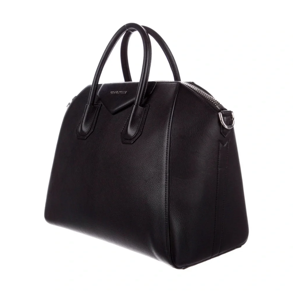Givenchy Antigona medium black grained leather silver metal satchel purse bag - Picture 2 of 10